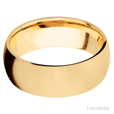 8 mm wide Domed 14K Yellow Gold band.