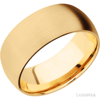 9 mm wide Domed 14K Yellow Gold band.