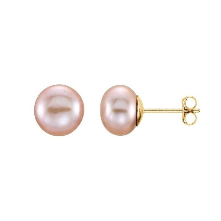 Button Pearl Stud Earrings