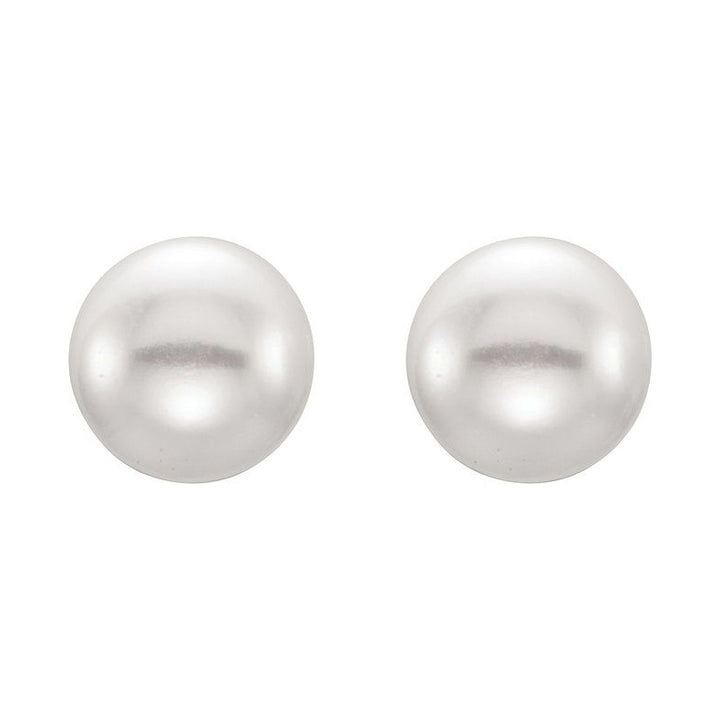 Button Pearl Stud Earrings