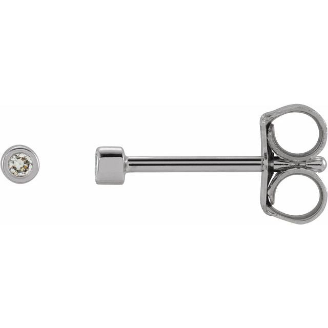 Round Micro Bezel-Set Stud Earrings
