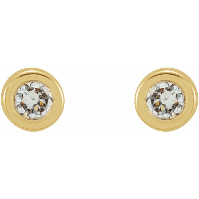 Round Micro Bezel-Set Stud Earrings