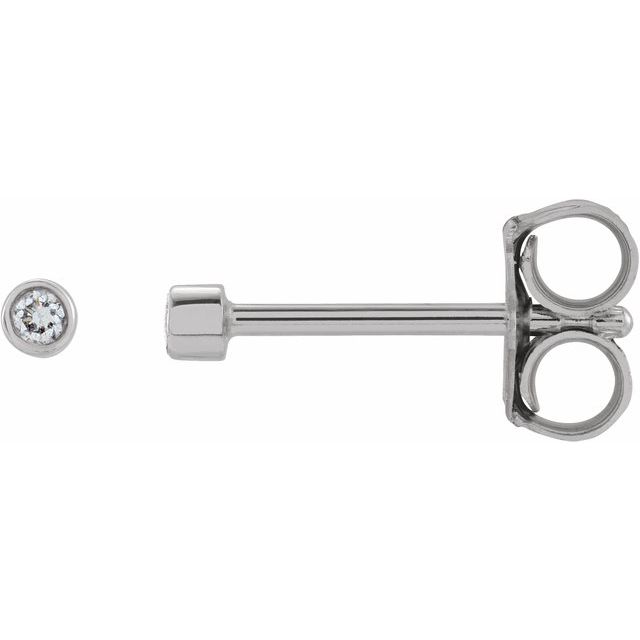 Round Micro Bezel-Set Stud Earrings