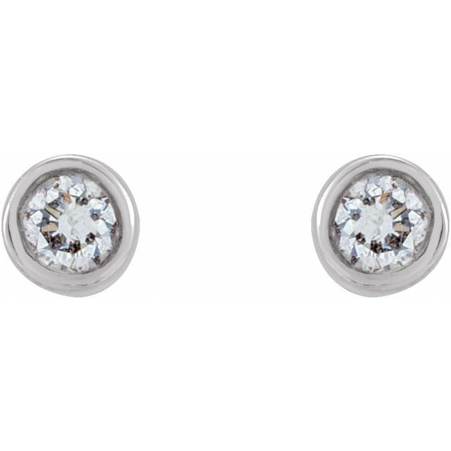 Round Micro Bezel-Set Stud Earrings