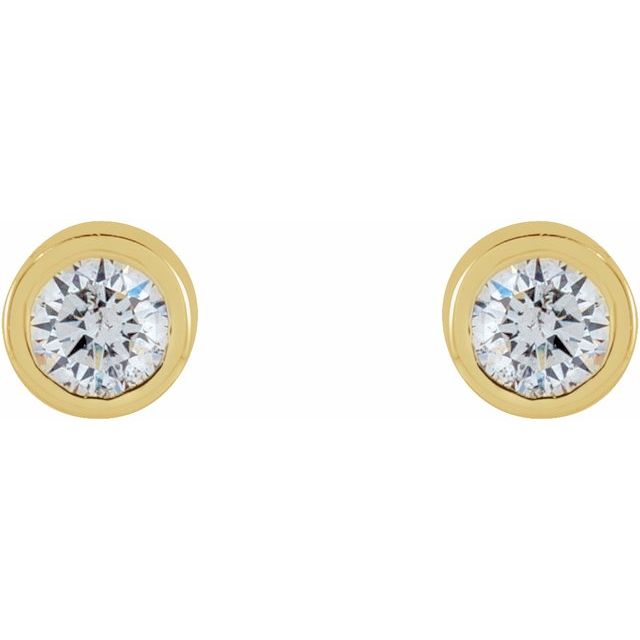 Round Micro Bezel-Set Stud Earrings