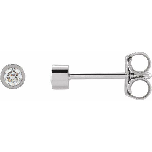 Round Micro Bezel-Set Stud Earrings
