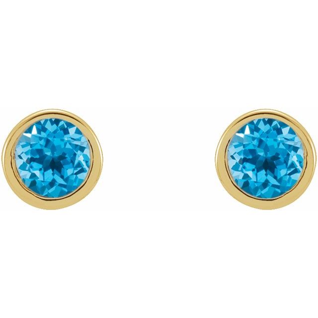 Round Micro Bezel-Set Stud Earrings