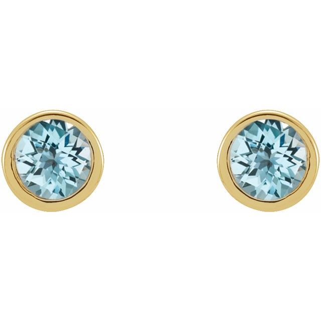Round Micro Bezel-Set Stud Earrings