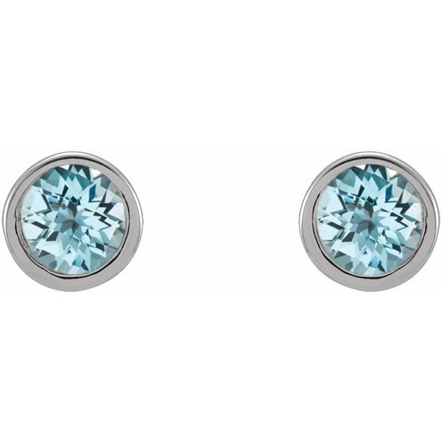 Round Micro Bezel-Set Stud Earrings