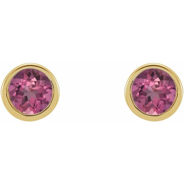 Round Micro Bezel-Set Stud Earrings