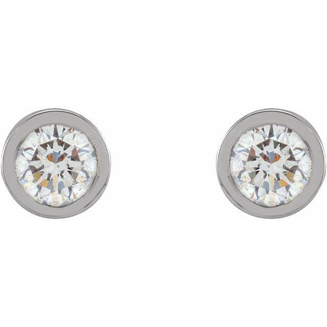Round Micro Bezel-Set Stud Earrings