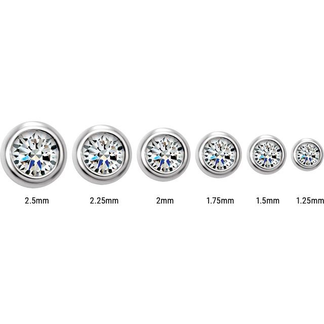 Round Micro Bezel-Set Stud Earrings
