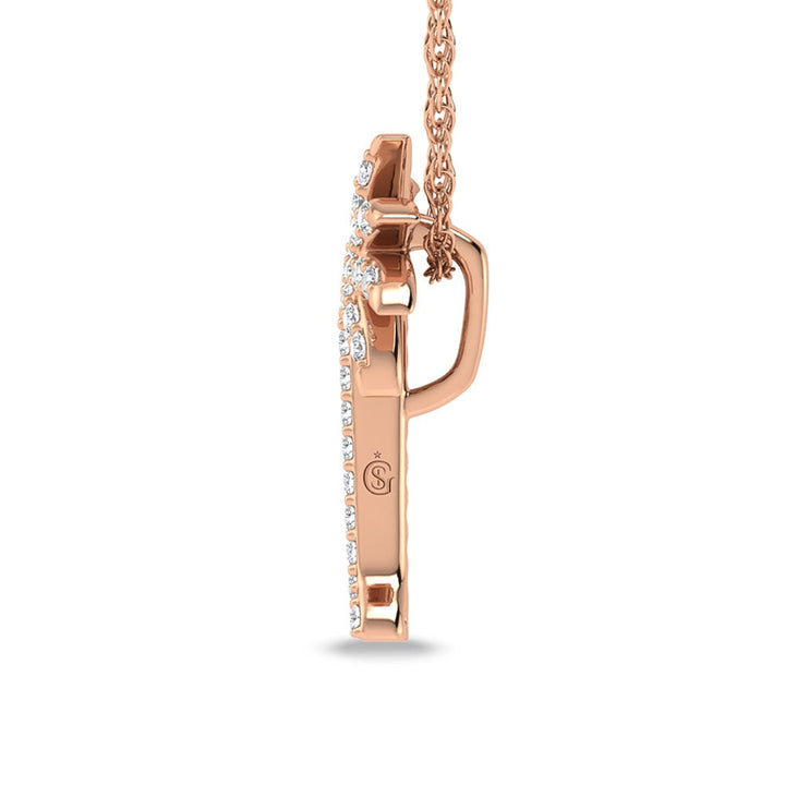 14K Rose Gold Diamond 1/5 Ct.Tw. Palm Tree Pendant