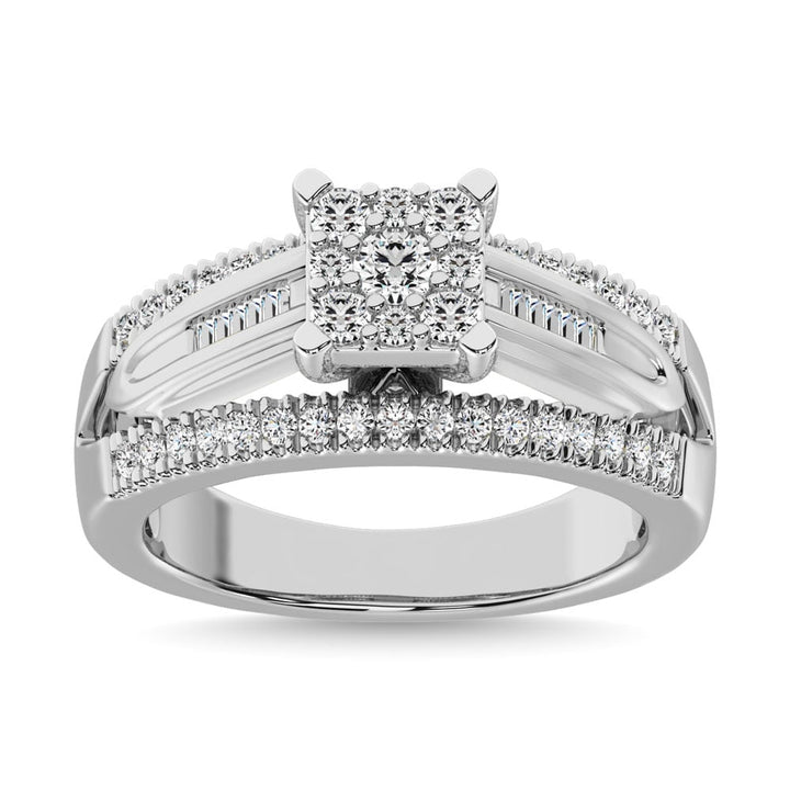 10K White Gold 1 Ct.Tw. Diamond Engagement Invisible Ring