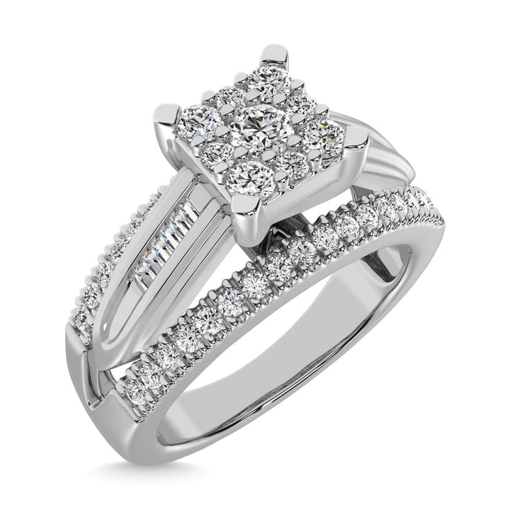 10K White Gold 1 Ct.Tw. Diamond Engagement Invisible Ring