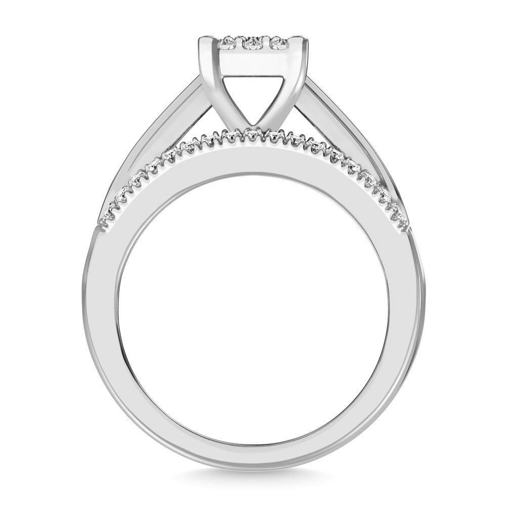 10K White Gold 1 Ct.Tw. Diamond Engagement Invisible Ring