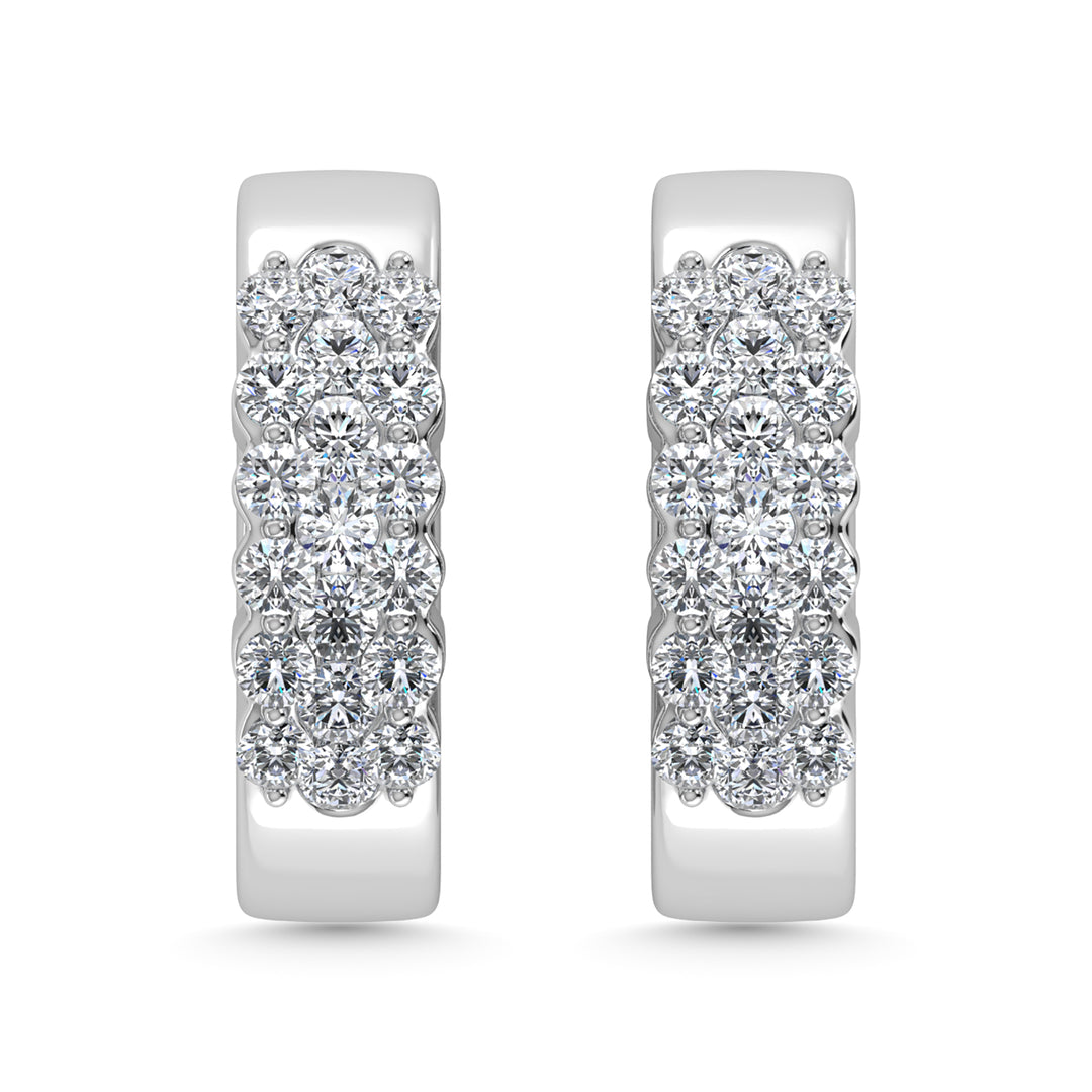 Diamond 1/2 Ct.Tw. Hoop Earrings in 14K White Gold