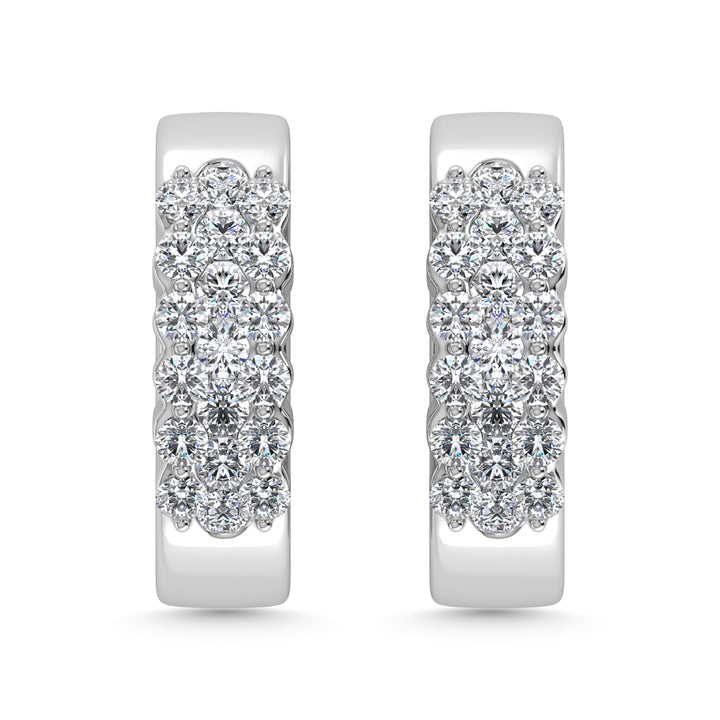 Diamond 1/2 Ct.Tw. Hoop Earrings in 14K White Gold