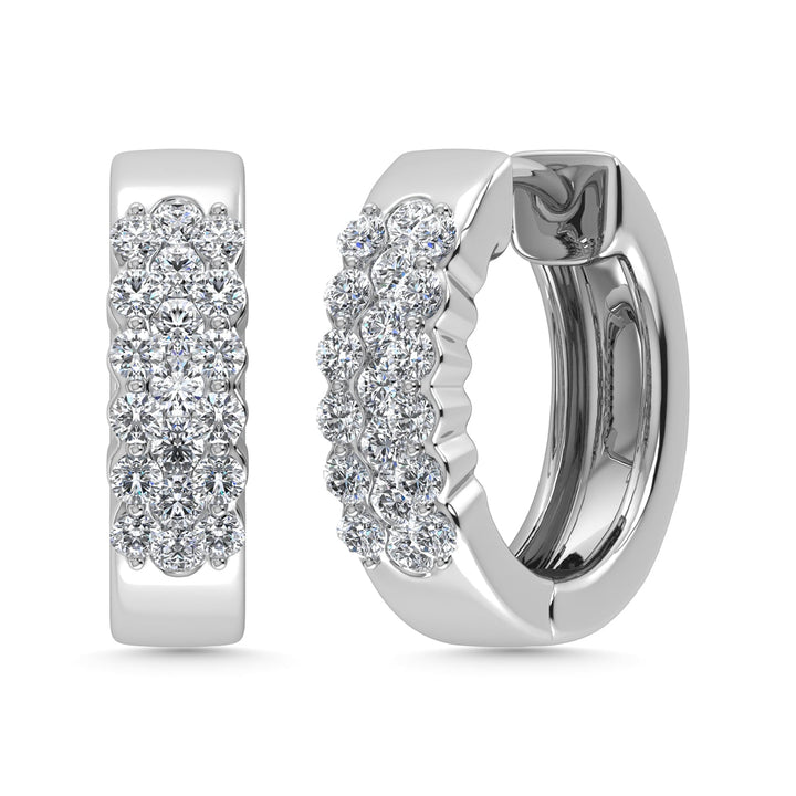 Diamond 1/2 Ct.Tw. Hoop Earrings in 14K Yellow Gold