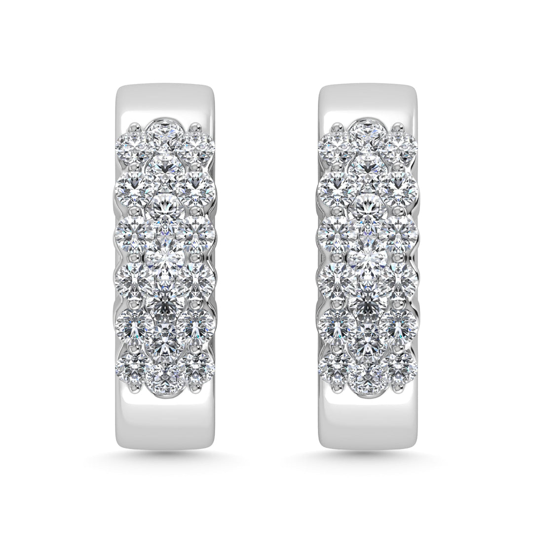Diamond 1/2 Ct.Tw. Hoop Earrings in 14K Yellow Gold