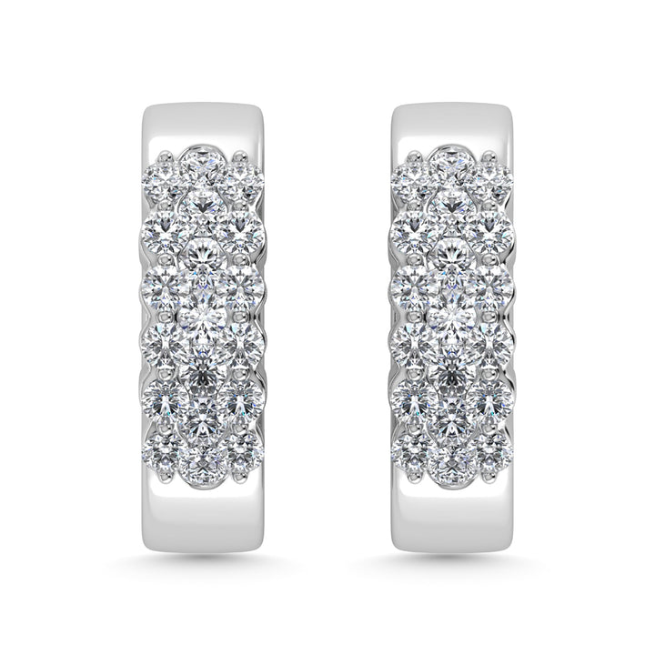 Diamond 1/2 Ct.Tw. Hoop Earrings in 14K Yellow Gold