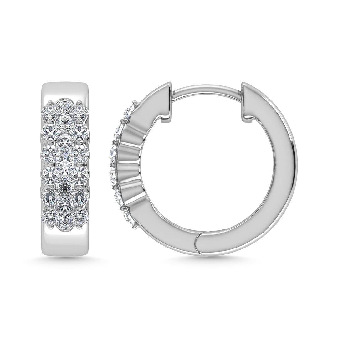 Diamond 1/2 Ct.Tw. Hoop Earrings in 14K Yellow Gold