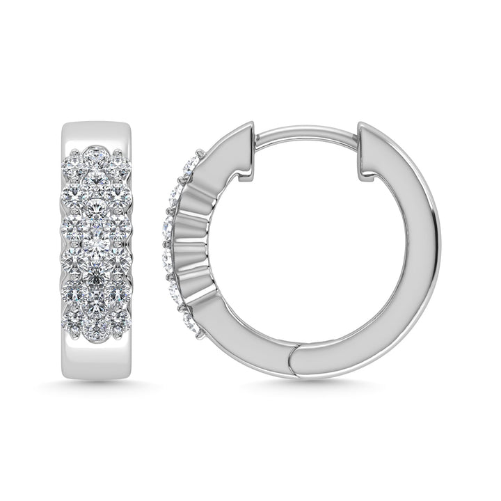 Diamond 1/2 Ct.Tw. Hoop Earrings in 14K Yellow Gold
