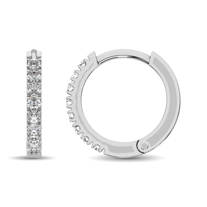 10K White Gold 1/2 Ct.tw Diamond Hoop Earrings