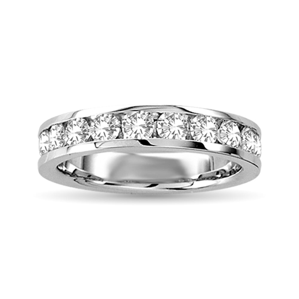 Diamond Machine Band 1/4 Ct.tw Round-cut 10K White Gold
