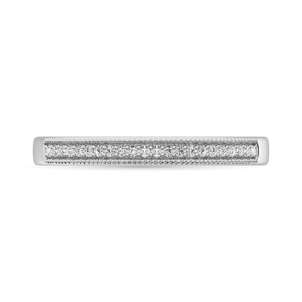 10K White Gold 1/10 Ct.Tw. Diamond Wedding Band Ring