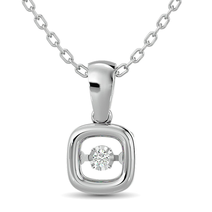 Diamond Shimmering Pendant 1/50 Ct.tw Round-cut in Sterling Silver