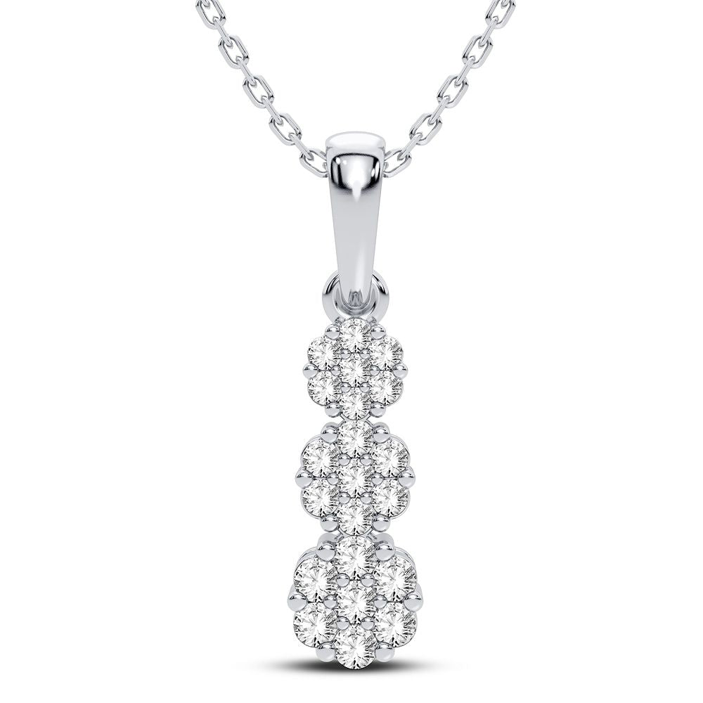 Elegant 14k White Gold 0.50CT Lab Diamond Pendant