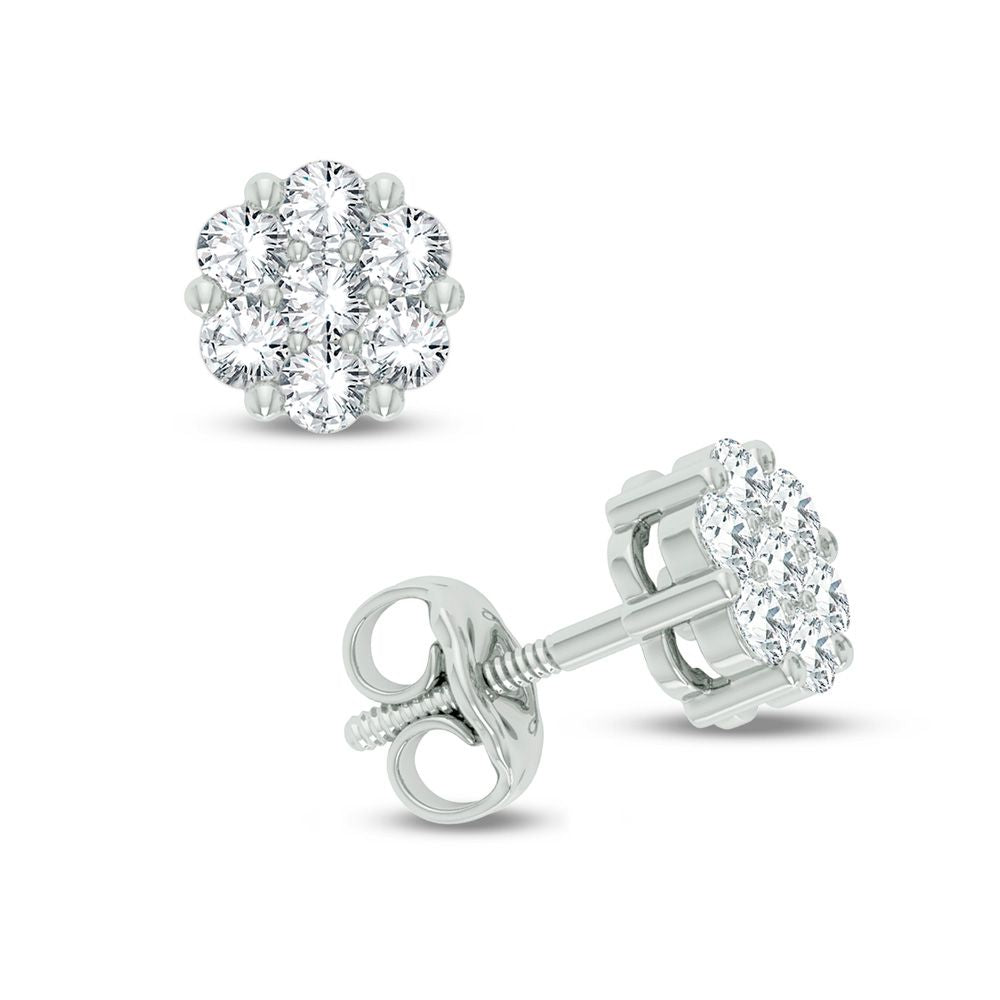 Chic 14k White Gold 0.50CT Lab Diamond Womens Earrings