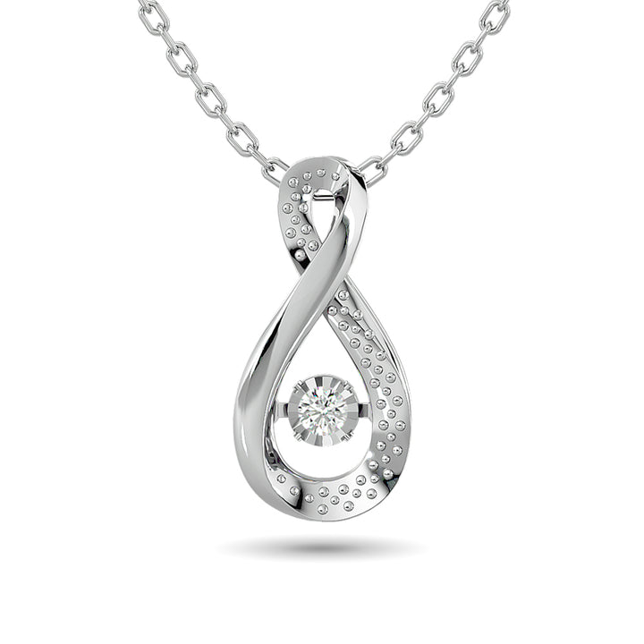 Diamond Shimmering Pendant 1/50 Ct.tw Round-cut in Sterling Silver