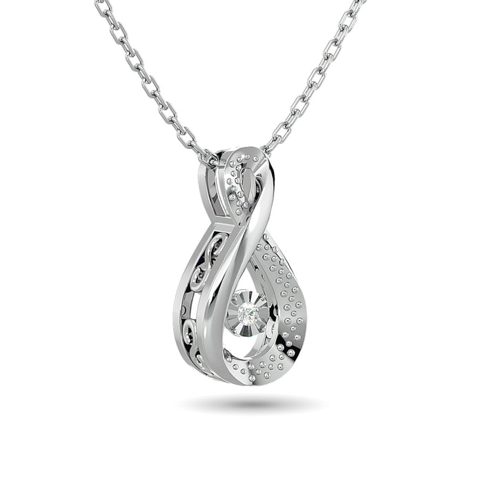 Diamond Shimmering Pendant 1/50 Ct.tw Round-cut in Sterling Silver