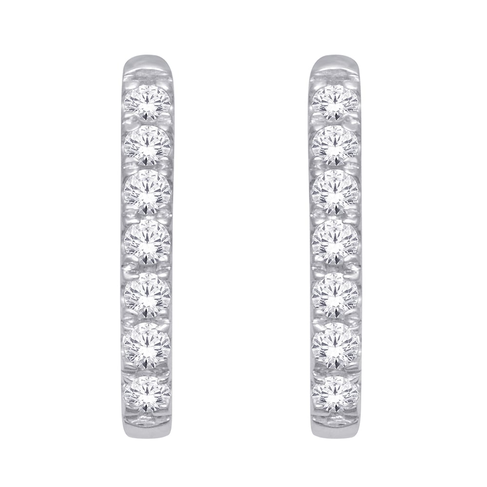 10K White Gold 1/4 Ct.Tw. Diamond J Earrings