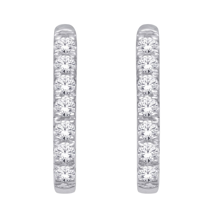 10K White Gold 1/4 Ct.Tw. Diamond J Earrings