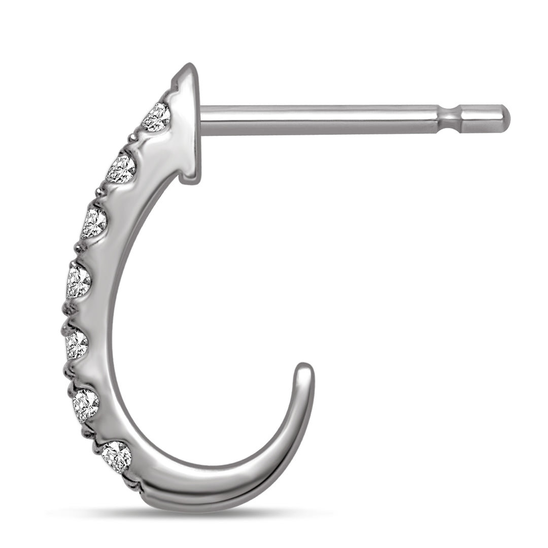 10K White Gold 1/4 Ct.Tw. Diamond J Earrings