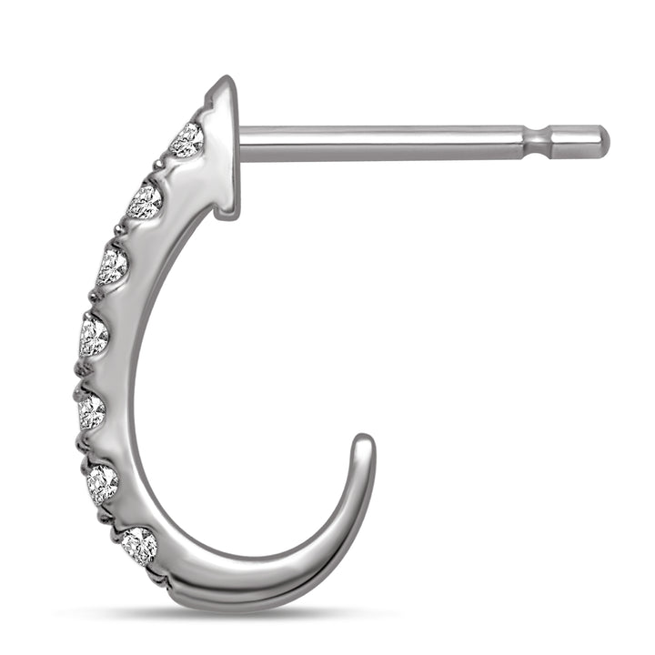 10K White Gold 1/4 Ct.Tw. Diamond J Earrings