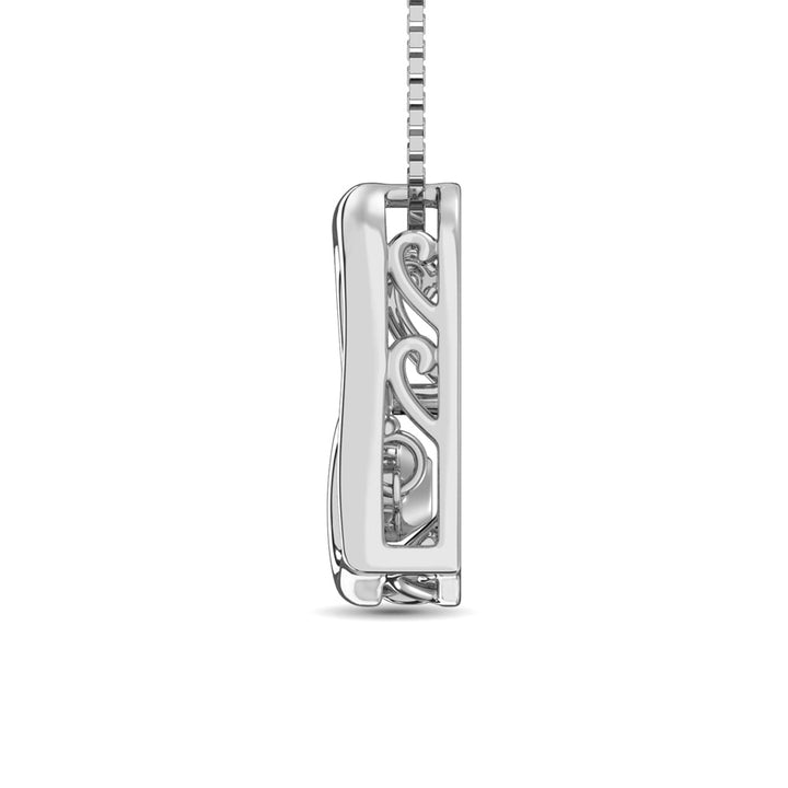 Sterling Silver 1/20 Ct.Tw. Moving Diamond Heart Pendant
