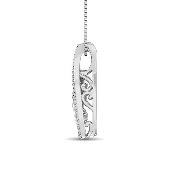 Sterling Silver 1/20 Ct.Tw. Diamond Mother And Child Pendant