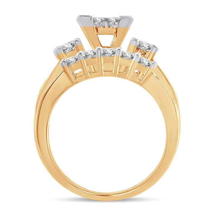 14K  2.00 CT  PRINCESS CUT Diamond  BRIDAL  RING