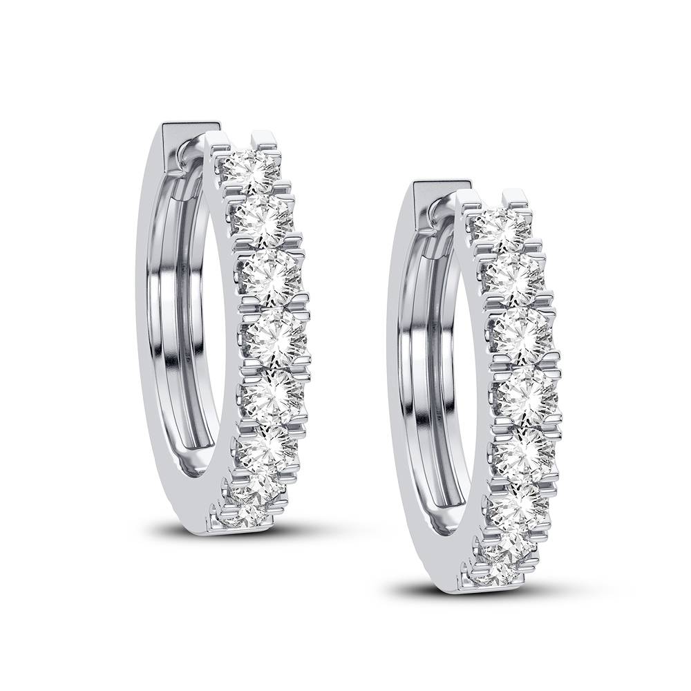 Brilliant 14k White Gold Lab Diamond Hoop Earrings - 0.50CT