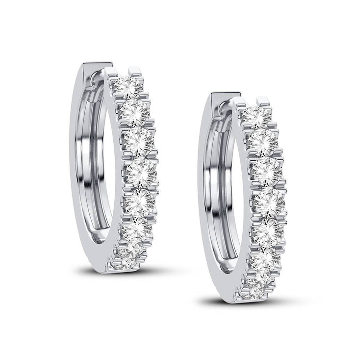 Brilliant 14k White Gold Lab Diamond Hoop Earrings - 0.50CT