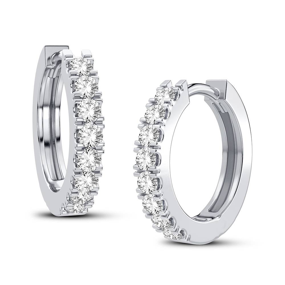 Brilliant 14k White Gold Lab Diamond Hoop Earrings - 0.50CT
