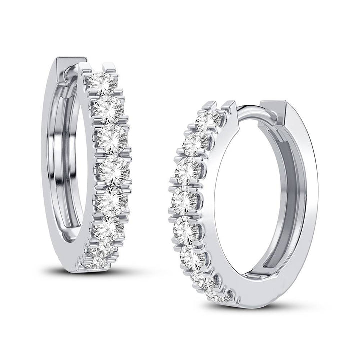 Brilliant 14k White Gold Lab Diamond Hoop Earrings - 0.50CT
