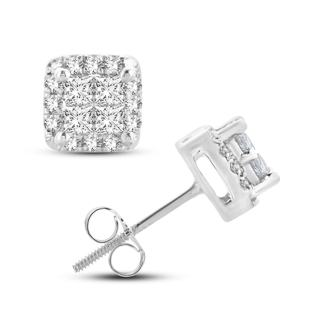 Brilliant 14k White Gold Lab Diamond Stud Earrings (0.25CT)