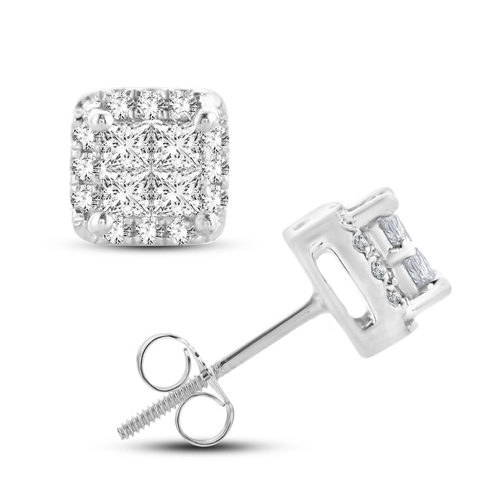 Brilliant 14k White Gold Lab Diamond Stud Earrings (0.25CT)