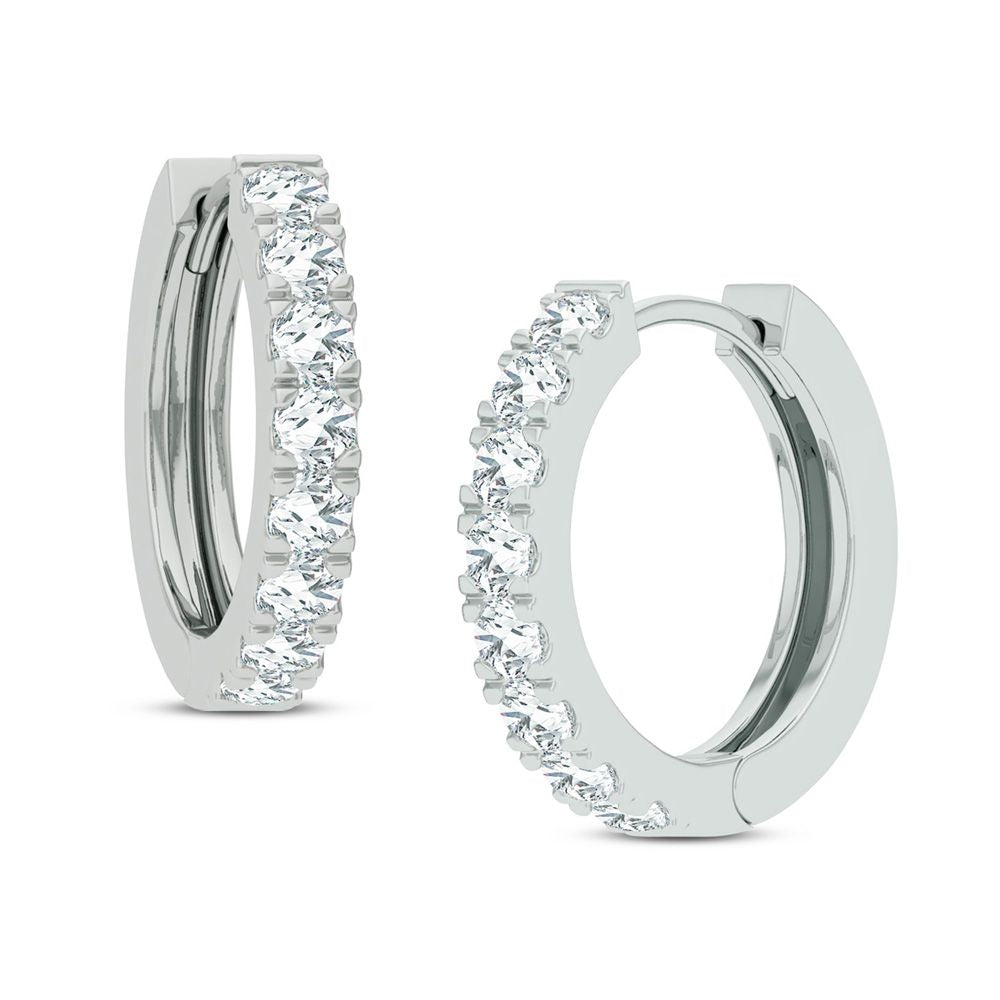 Brilliant 14K White Gold Lab Diamond Hoop Earrings - 1CT Sparkle