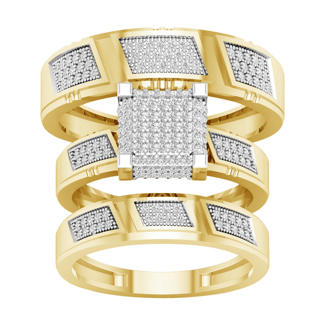 10K  0.50CT  Diamond Trio Set